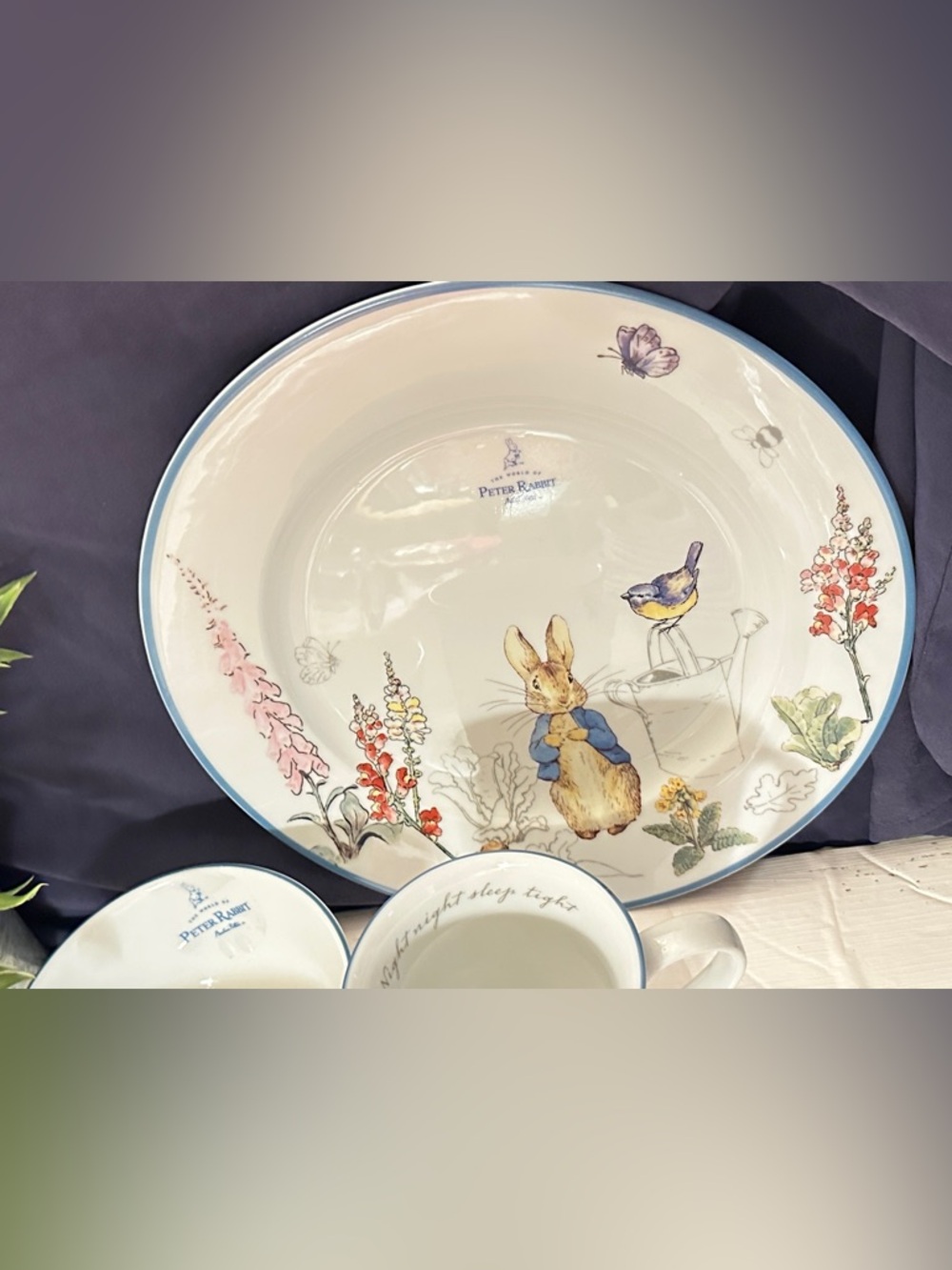 Beatrix Potter Peter Rabbit Dinner set Ceramic Mug, Bowl & Plate - Picture 2 of 6